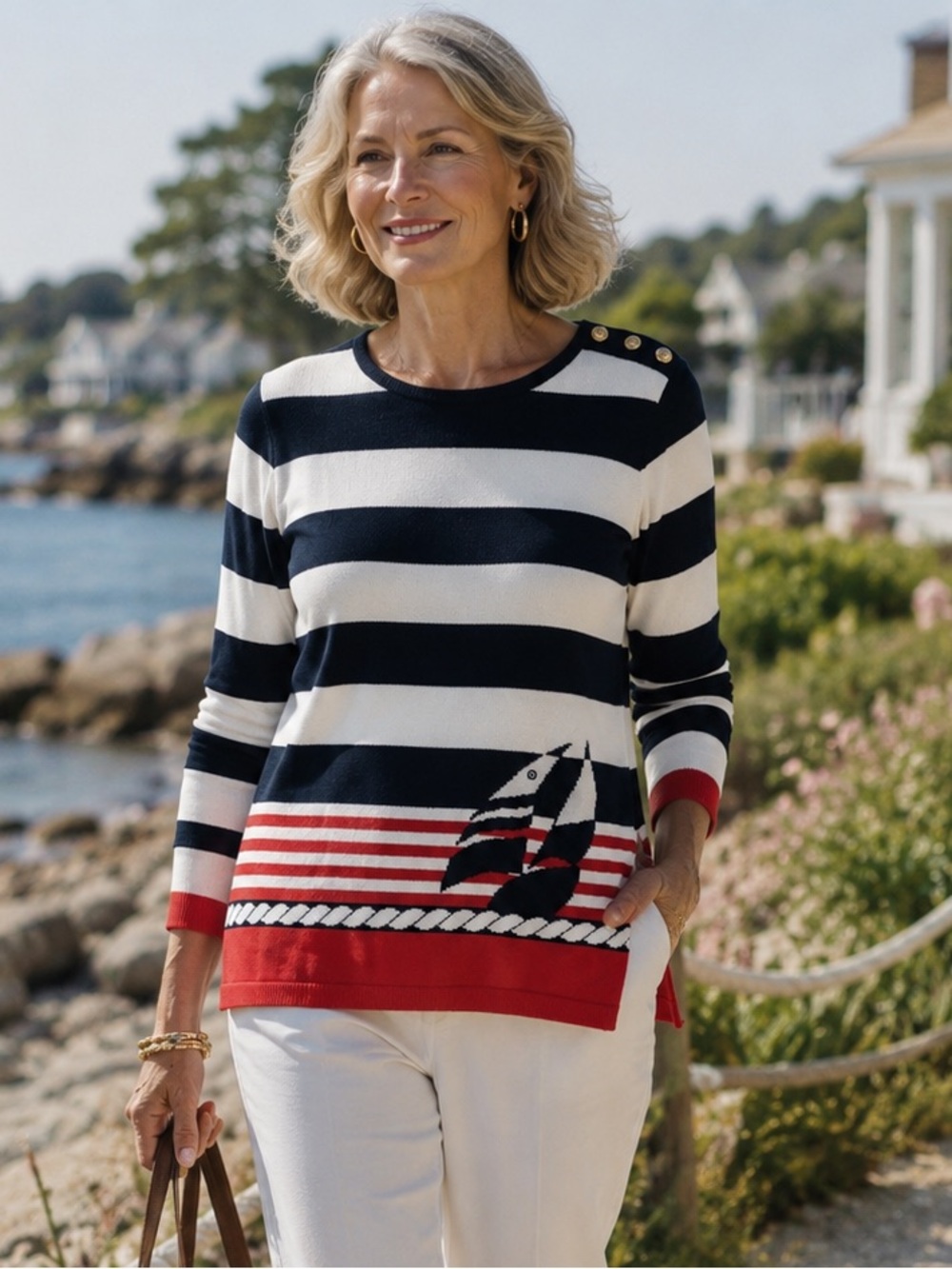 St John sport classic nautical sweater size L - Picture 9 of 9
